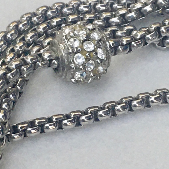 Silver Tone Chains with Rhinestone Disco Balls - Picture 14 of 15